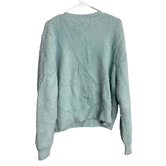 Forever 21 women’s furry crew neck knit sweater plus size 2x color blue - Picture 2 of 5